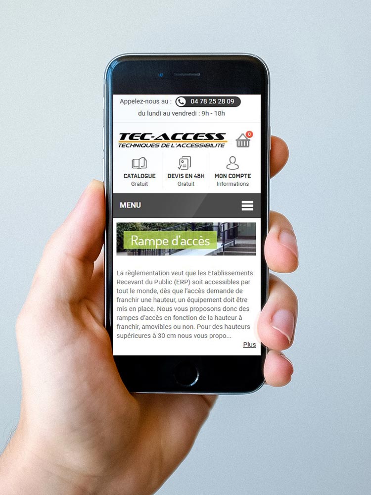 site internet médical - www.tec-access.fr affiché sur mobile